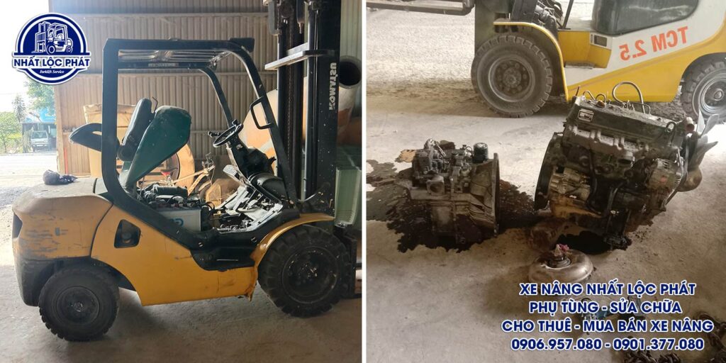 sửa chữa xe nâng thủ dầu một