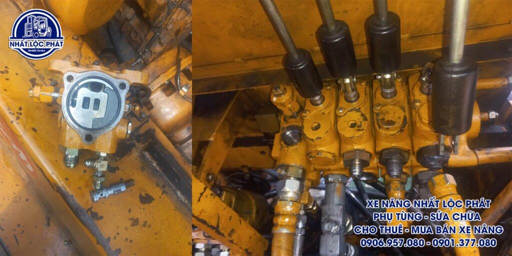 Thay thế linh kiện hộp số và phanh của xe nâng