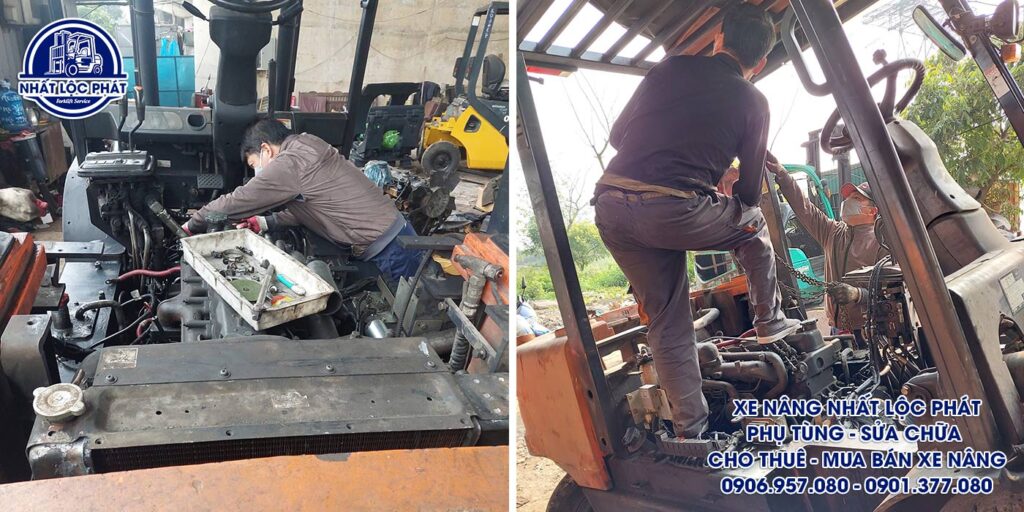 sửa chữa xe nâng thủ dầu một