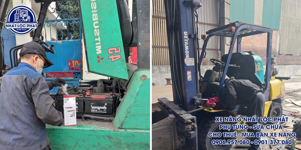 sửa chữa xe nâng thủ dầu một