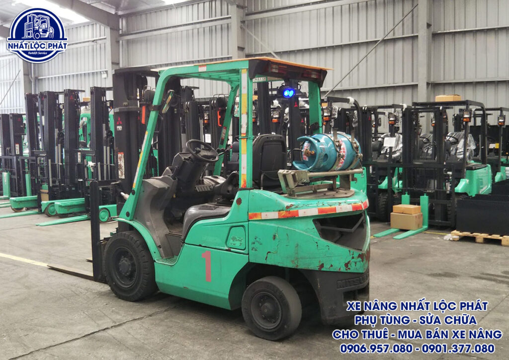 Xe Nâng Mitsubishi FG25NT Chạy Xăng Gas 2.5 Tấn Cũ