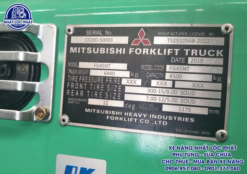 Xe Nâng Xăng Gas Mitsubishi FG45NT 4.5 Tấn Mới 100%