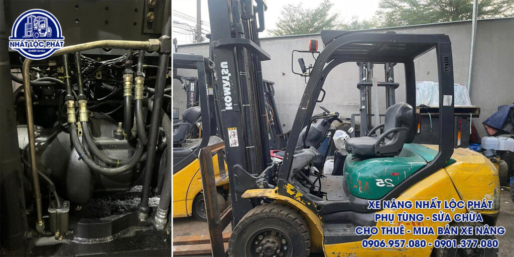 sửa chữa xe nâng trảng bom