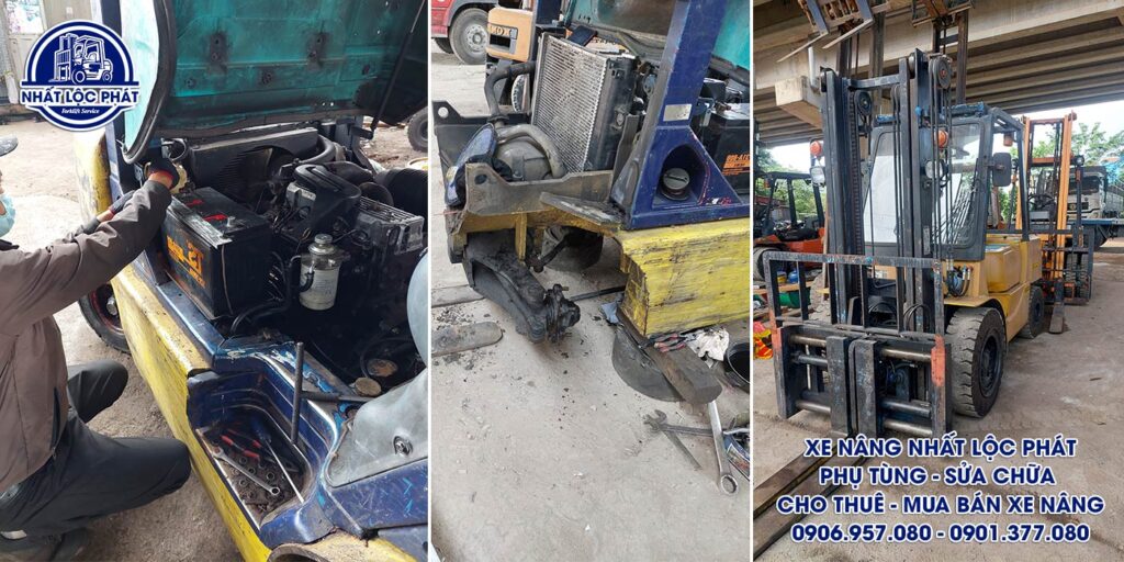 Thiết bị sửa chữa xe nâng hiện đại và quy trình chuyên nghiệp