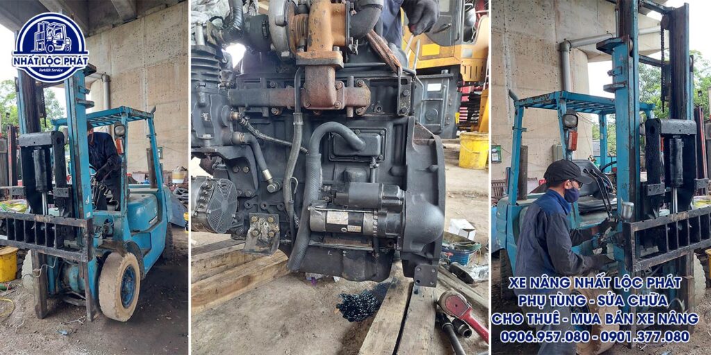 sửa chữa xe nâng nhà bè