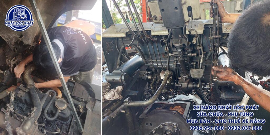 sửa chữa xe nâng lái thiêu
