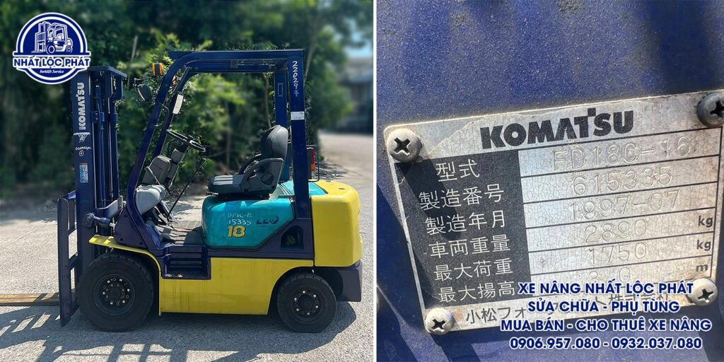 xe nâng dầu Komatsu FD18C-16 1.8 tấn