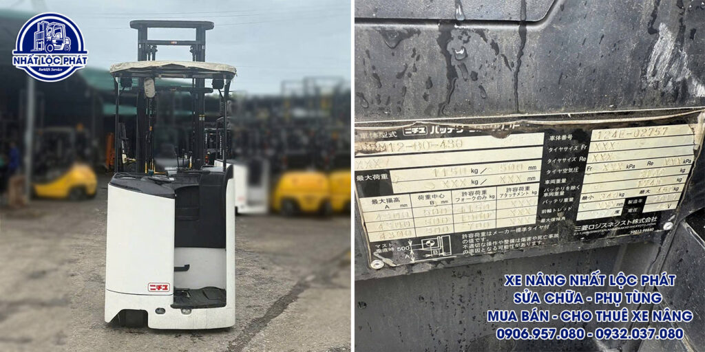 Xe nâng điện đứng lái Nichiyu FBRM12-80-430 1.2 tấn