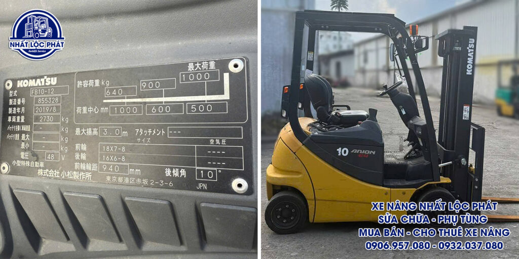 xe nâng điện ngồi lái Komatsu FB10-12 1 tấn