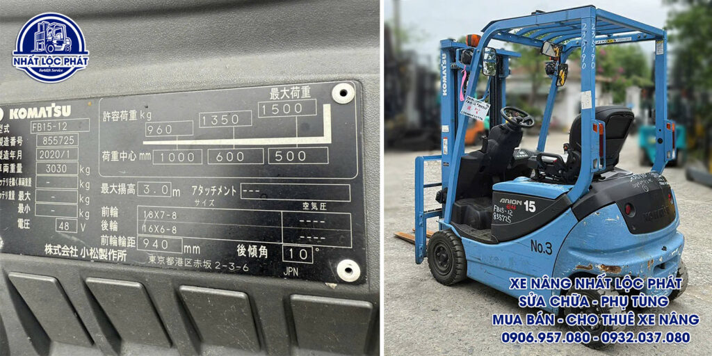 xe nâng điện ngồi lái Komatsu FB15-12 1.5 tấn