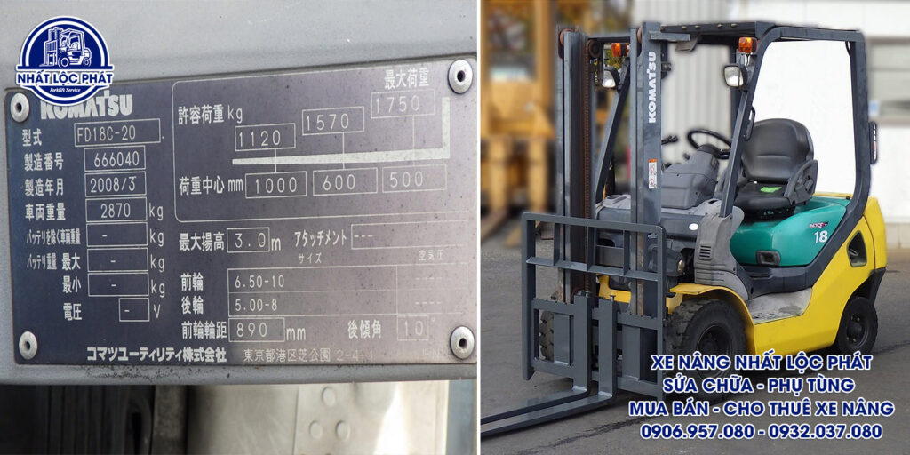 xe nâng dầu Komatsu FD15C-20 1.8 tấn
