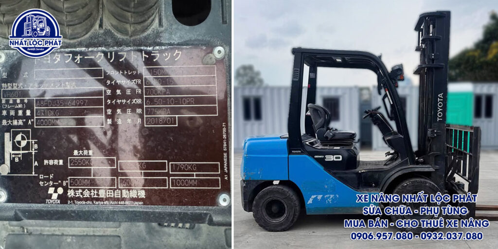xe nâng dầu Toyota 8FD30 3 tấn