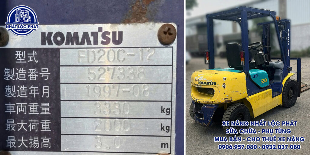 xe nâng dầu Komatsu FD20C-12 2 tấn
