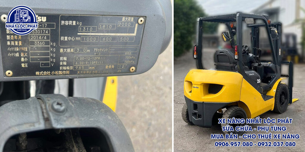 xe nâng dầu komatsu fd20c-17 2 tấn