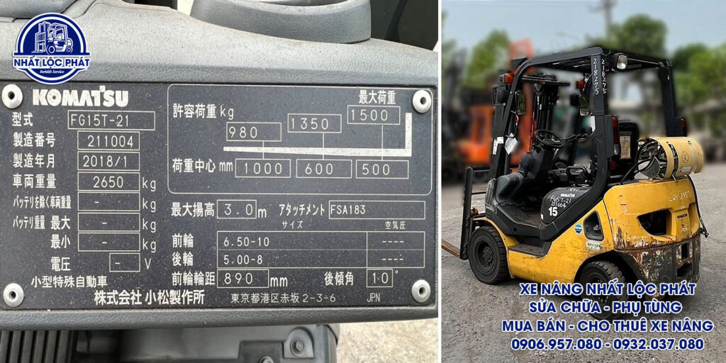 xe nâng xăng gas komatsu fg15t-21 1.5 tấn
