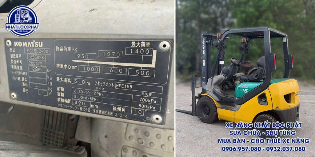 xe nâng xăng komatsu fg15lc-20 1.5 tấn