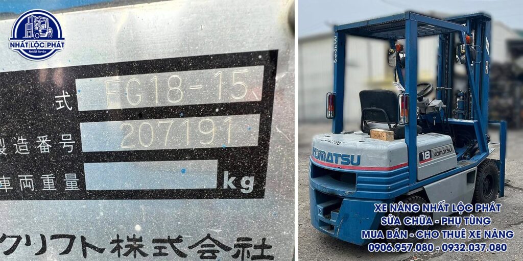 xe nâng xăng komatsu fg18-15 1.8 tấn