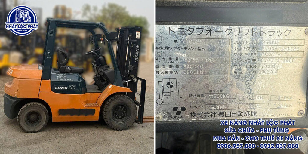 xe nâng xăng toyota 7fgl25 2.5 tấn